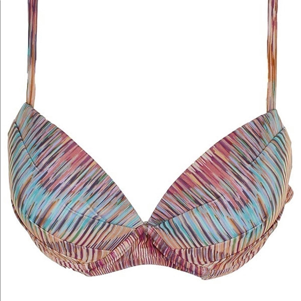 Raisins Moonshadow Underwire Push-up Bikini Swim Top M Tangerine